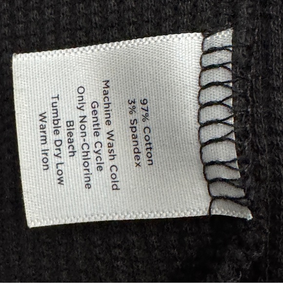 Talbots Petites Black Zip Up Jacket Women M Waffle Knit Cotton Blend - Picture 6 of 7